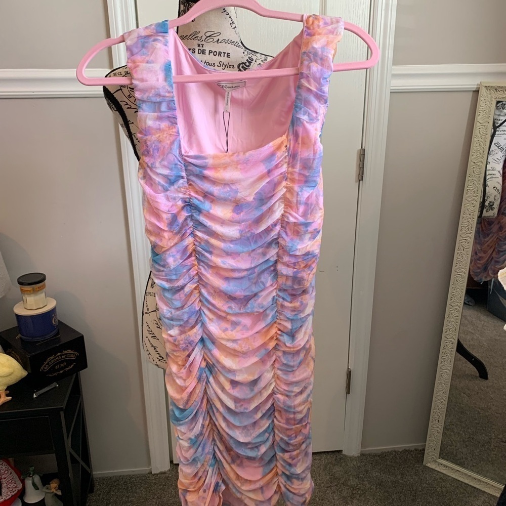 BCBGeneration Multicolor Ruched Mini Dress - Picture 4 of 6